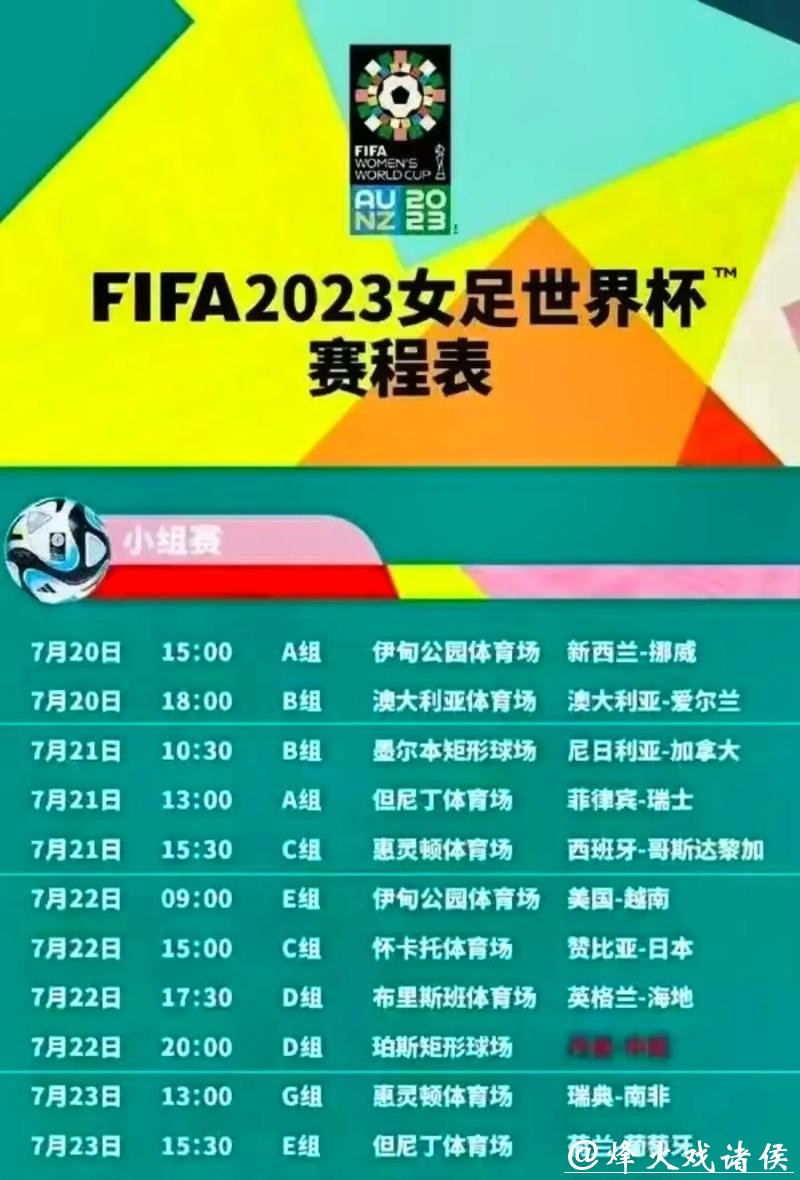 如何观看2023女子世界杯直播时间安排